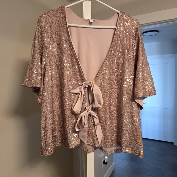 Penningtons Tops - Sequin Tie-Front Top